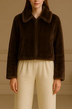 Cocoa Luxury Fuskepelsjakke – Winter Elegance-kolleksjonen