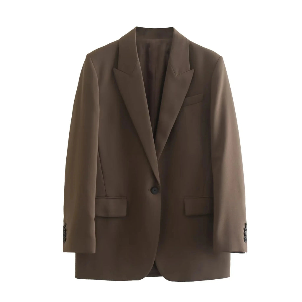 Mocha Elegance Tailored Blazer Set